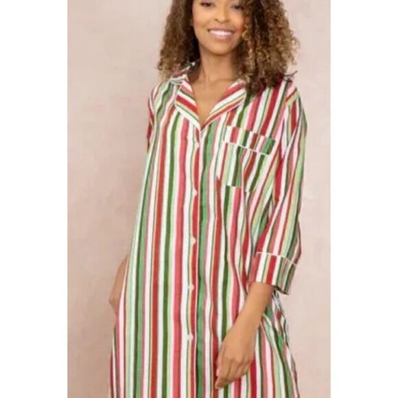 Printfresh Candy Cane Stripe Sleep Shirt - Peppermint Size L / NWT - Picture 2 of 9